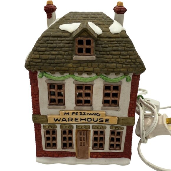 Vtg Dept 56 Dickens Village Fezziwig’s Warehouse Lighted Building A Christmas Ca - Picture 6 of 13